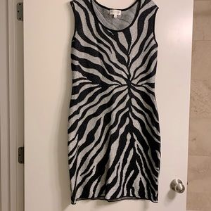 St. John Dress size 14 Glittering black and silver.